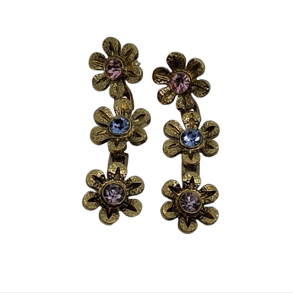 Vintage-Inspired Floral Drop Earrings – 1928 Jewelry - Picture 3 of 5